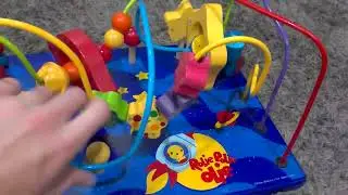 Playing with my Rolie Polie Olie bead roller coaster