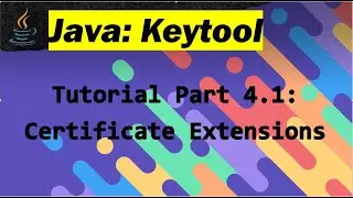 Java Keytool Tutorial : Part 4 - Using Certificate Extensions