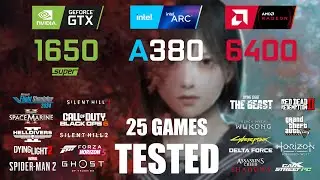 GTX 1650S 4GB vs ARC A380 6GB vs RX 6400 4GB | i5-13600K | 1080p - 25 Games Tested