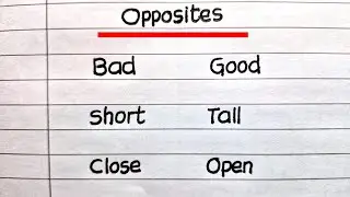 OPPOSITE WORDS | LEARN OPPOSITE WORDS | LEARN ENGLISH