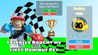 I hatched Dominus robux Egg in RaceClicker (Roblox) I Become Flash⚡