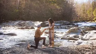 Surprise Proposal in the Great Smoky Mountains, Shreya and Ishan