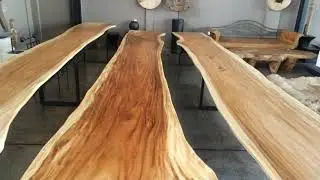 Live edge suar wood slab table for conferences