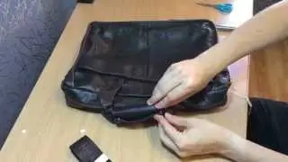 Кожаная мужская сумка из Китая!