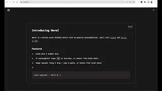 Novel.sh AI-Powered Editor (1/2)