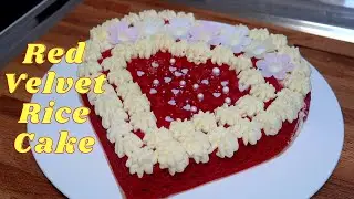 RED VELVET RICE CAKE + CONDENSED MILK FROSTING | HOME COOKING | #simplychris