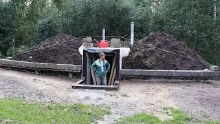 Начал строить стену у погреба!