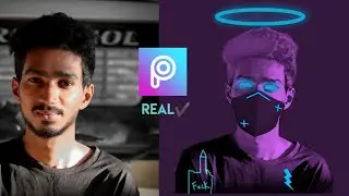 Neon Glowing Vector Art In Picsart | Vector Art In Picsart Malayalam | Neon Vector Art Concept