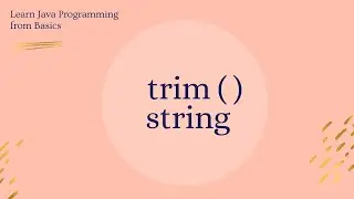 String trim( ) method in Java 