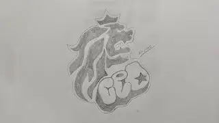 Rock leone drawing | Kyoya leone beyblade drawing | how to draw beyblade | Rock leone face bolt