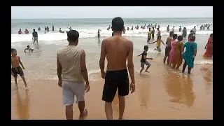 with friends in puri sea beach