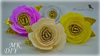 РОЗЫ ИЗ ФОАМИРАНА РЕЗИНОЧКИ ДЛЯ ВОЛОС МК Розы по спирали DIY Spiral Foam Rose