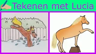 Lucia en ik tekenen onze paarden hoe jullie willen!
