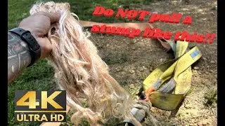 ***NEW*** #13 Stump Pulling FAIL with snatch block and tackle pulleys and 15:1 Mechanical Advantage