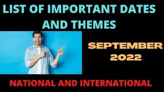 September 2022:  Full List of Important National and International Days|2022 September 2022|