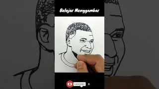 SATU GARIS menggambar KYLIAN MBAPPE #short #shorts #pialadunia #sepakbola #psg #menggambar #bola