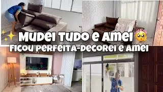 DECORANDO A SALA 🥰FAXINEI E DECOREI/ DECORAÇÃO NOVA -faxina pesada e completa lavei o chão #limpeza