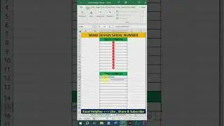 Insert modern serial numbers in excel #learnexcel #spreadsheetsoftware #excelbangla #exceltips