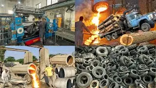 Top 4 Manufacturing videos and waste Tire Recycling process || How to make things