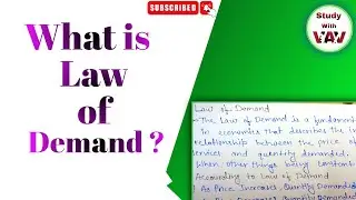 What is Law Of Demand || In Business Economics || Assumption of law ||Full Explain ||In Hindi||