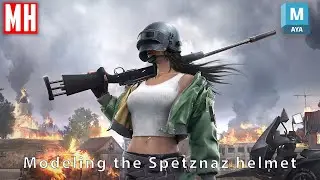 Modeling the PUBG Spetznaz helmet from BATTLEGROUNDS Part #1 of 3 ( 4K video )