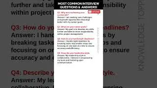 Most Common Job Interview Questions and Answers