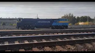 Американский тепловоз ТЭ33 по станции Волноваха