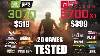 RTX 3070 8GB vs RX 6700XT 12GB | R5 - 5600X | 1080p - 1440p - 20 Games Tested