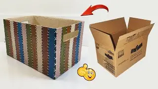 GREAT WAY TO RECYCLE! Don’t Throw Those Boxes Out! CARDBOARD BOX HACK - DIY Storage Basket