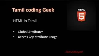 HTML in Tamil | Global Attributes | Access key