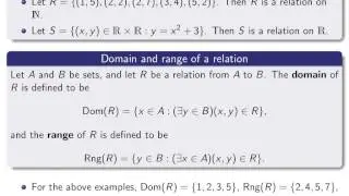 Section 3.1, part 1 Definition of relation