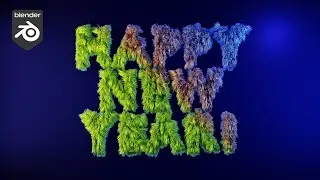 ヘアーグローテキストアニメーション / Text animation with hair growing | Blender 3.0