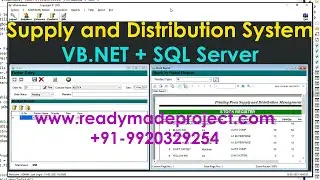 Supply and Distribution System - VB.NET + SQL Server configuration demo by readymadeproject.com