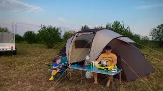 Палатка outventure Hudson 4- испытываем в дождь и ветер