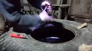 Как ободрать шины Ид-п284 Урал лапоть.