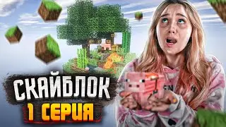 Майнкрафт Скайблок но ПРЕДМЕТЫ ПАДАЮТ С НЕБА! Серия 1 MINECRAFT SKYBLOCK
