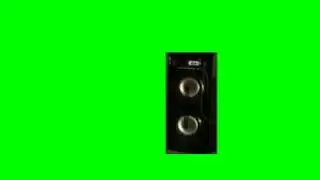 sound box with lights green screen