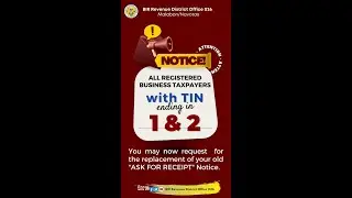Old BIR Ask for Receipt Notice replacement with NIRI | Notice to Issue Receipt or Invoice
