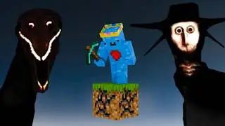 I survived Minecraft with horror mods on a single block...
