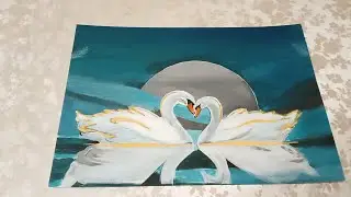 How to draw beautiful Swans🖌️🎨
