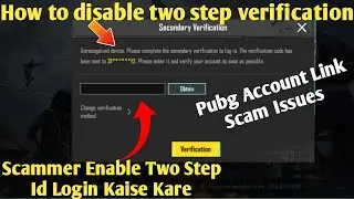 How to disable two step verification | Two Step verification enable pubg account login kaise kare