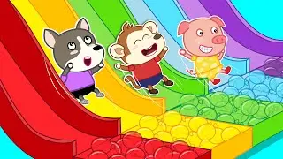 Wolfoo Makes Colorful Lego Ball Pits to Has Fun Outdoor Playground With Friends | Wolfoo Channel