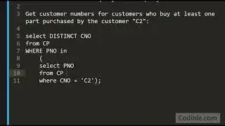 Codible SQLite video 11: SQL query with subquery, both referencing the same table