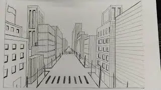 One point perspective || Simple beginners sketch.