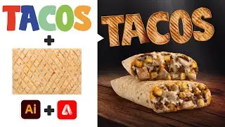 Comment transformer votre typographie en texture de tacos avec Adobe Illustrator et Adobe Firefly AI