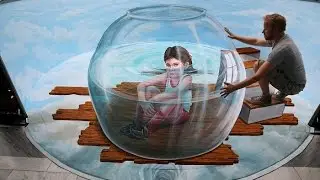 3D рисунки на асфальте