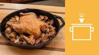 Silently Cooking - Crispy Roast Chicken, Potatoes & Mushrooms [Mini-Thanksgiving]