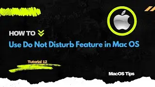 Tutorial 12 | How To Use Do Not Disturb Feature in Mac OS | MacOS Tips