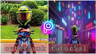picsArt Editting cyberpunk picture tutorial