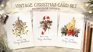 Vintage DIY Christmas Card Set: Watercolor Tutorial